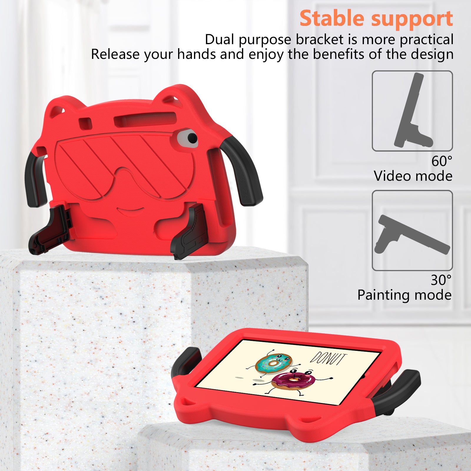 for Samsung Galaxy Tab A 8.4 (2020) / Lenovo Tab M8 Gen 4 / Tab M8 (3rd Gen) / M8 / Huawei MatePad T8 / M5 Lite 8 / TCL Tab 8 4G / Tab 8 LE Kickstand EVA+PC Case - Red for Samsung Galaxy Tab A 8.4 (2020) / Lenovo Tab M8 Gen 4 / Tab M8 (3rd Gen) / M8 / Huawei MatePad T8 / M5 Lite 8 / TCL Tab 8 4G / Tab 8 LE Kickstand EVA+PC Case - Red